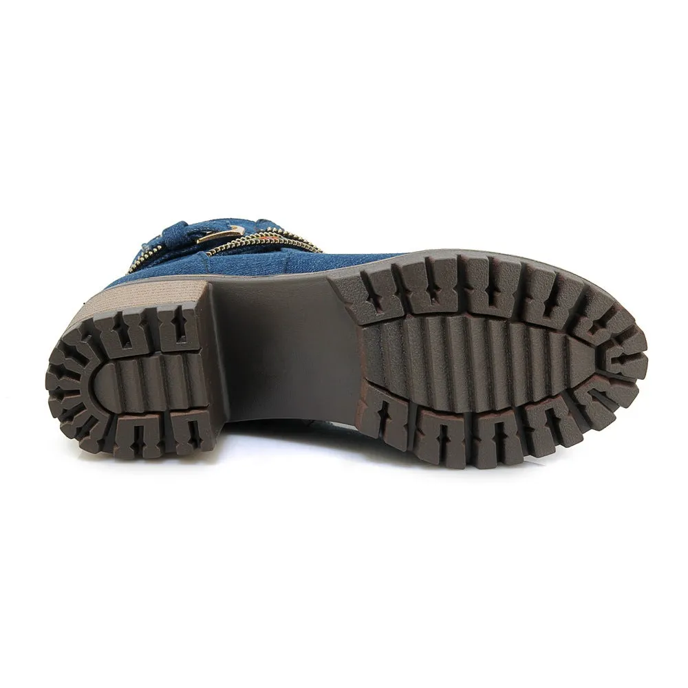 Cowboy Boots Short Boots Fashion National Wind Belt Buckle Martin Boots Knight Boots Large Size Women's Boots