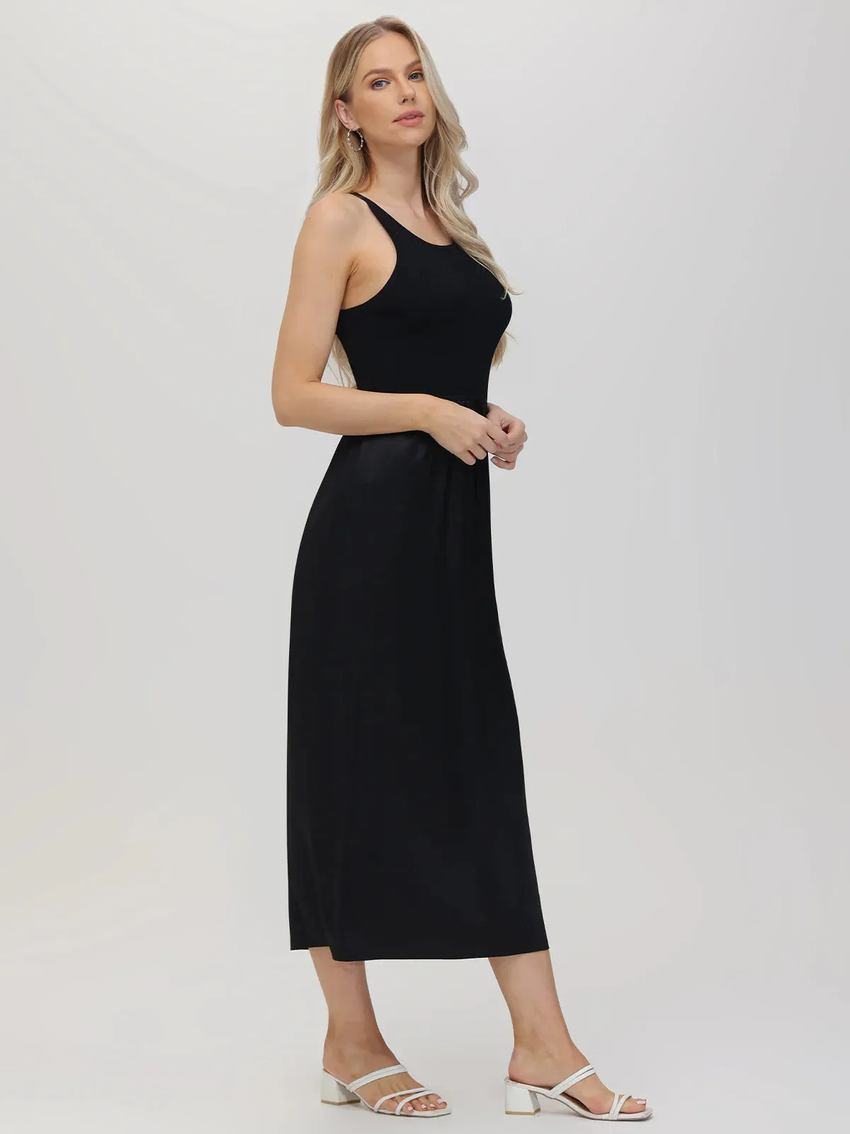deanna mixed media sweater midi dress