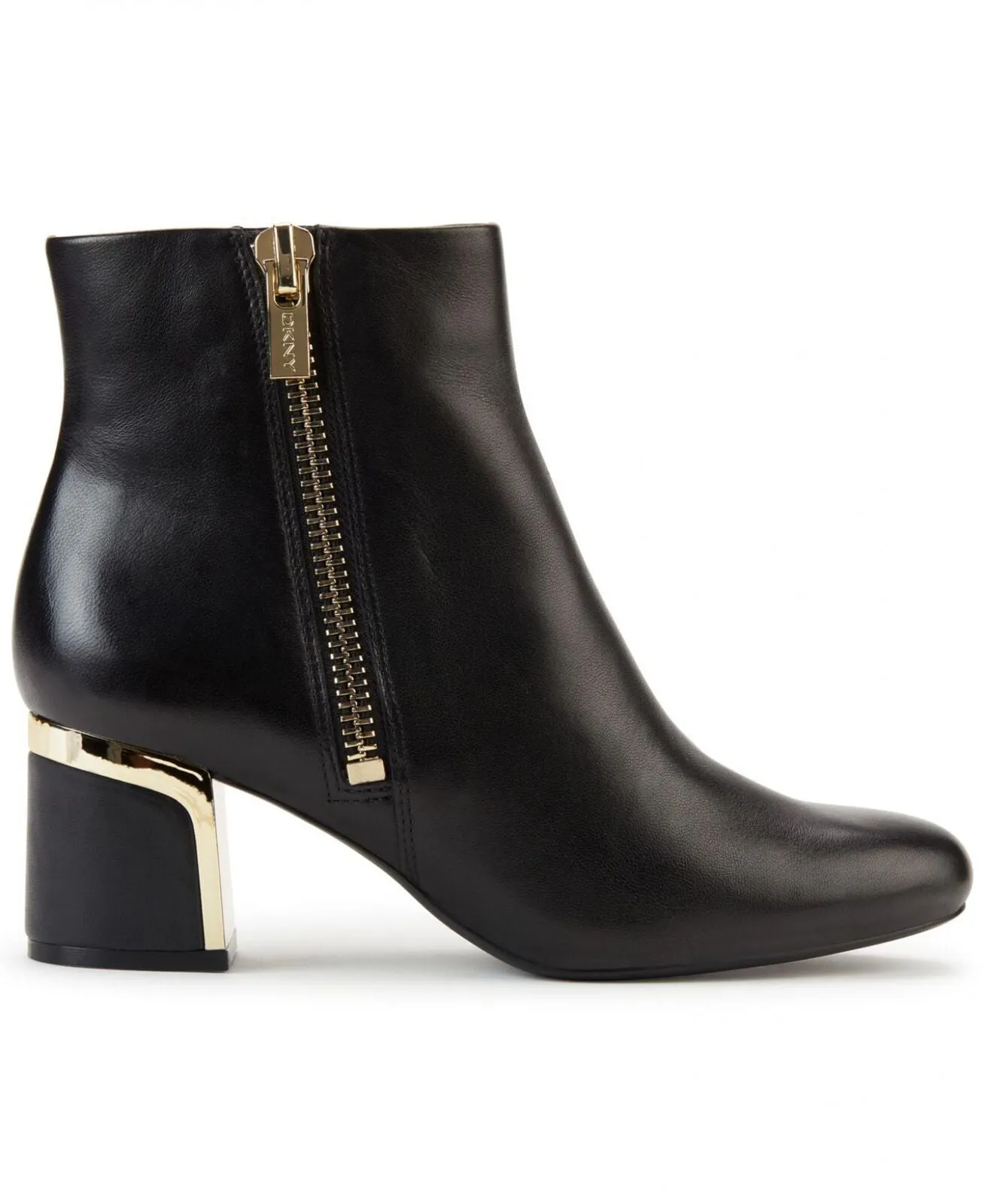 DKNY Womens Side Zip Crosbi Booties K3021605 Black Leather 8M