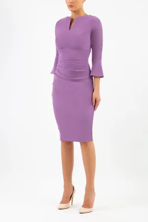 Durham Flute Sleeve Pencil Skirt Dress