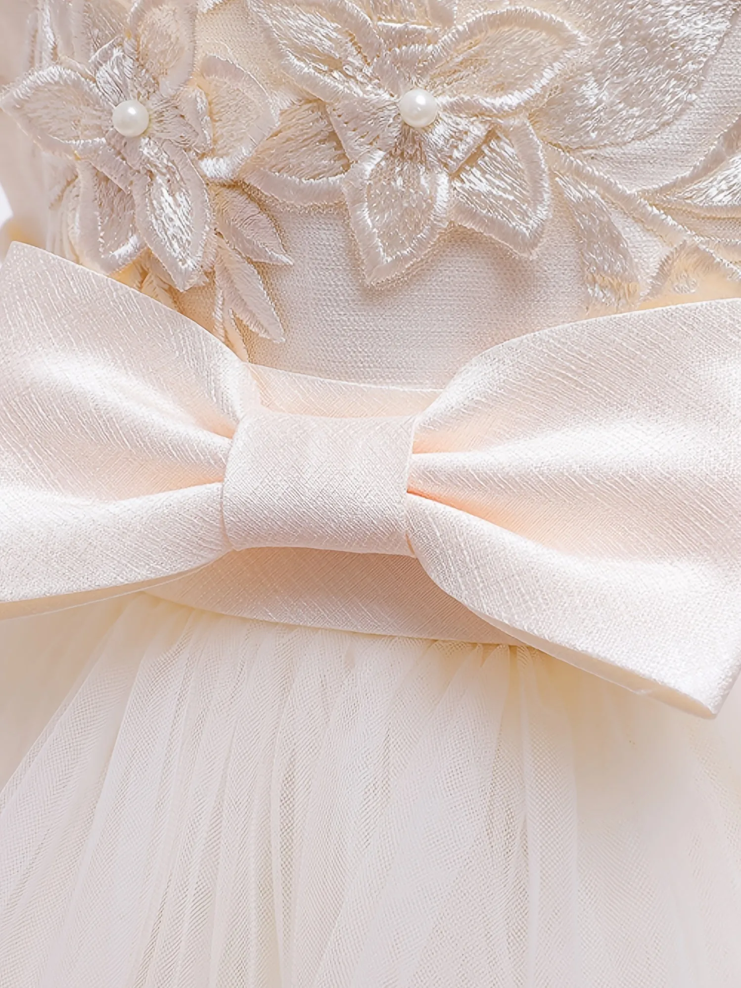 Elegant Princess Dress with Embroidery and Sleeveless Mesh Tutu