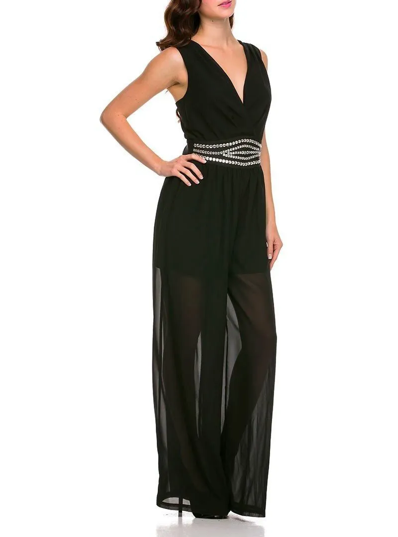 Embellished Waist Band Jumpsuit