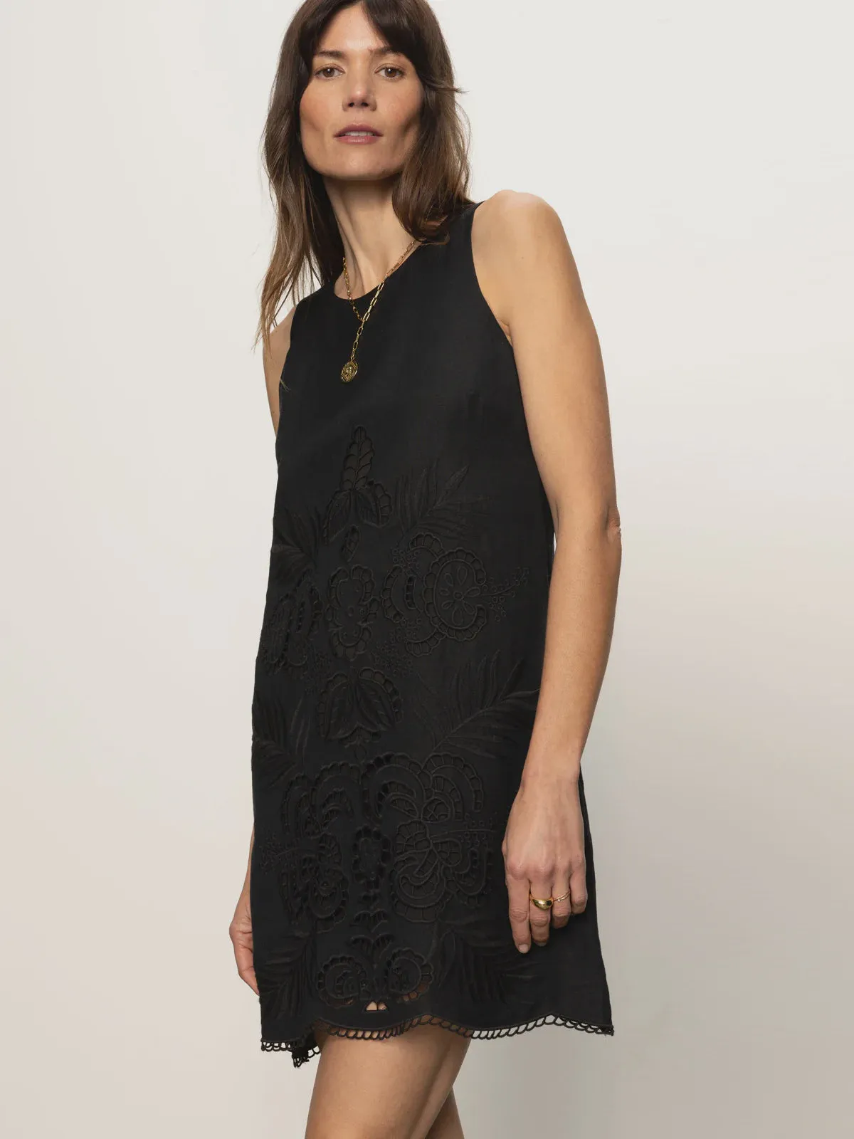 EMBROIDERED BLOOMS DRESS