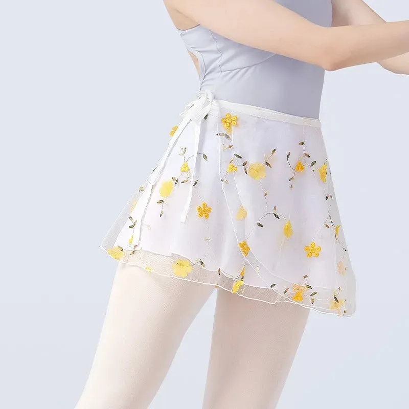 Embroidered Wrap Ballet Skirt