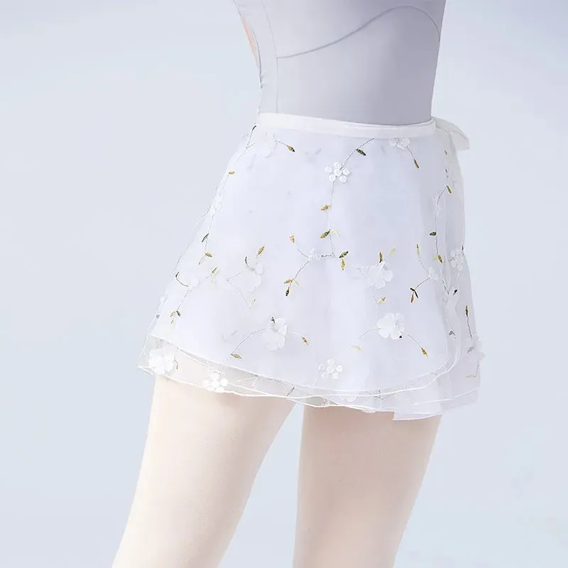 Embroidered Wrap Ballet Skirt