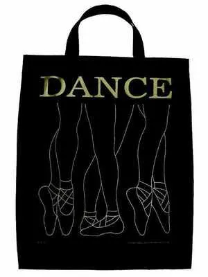 EXTRA LARGE TOTEBAG BALLET BLACK & GOLD (O/P)