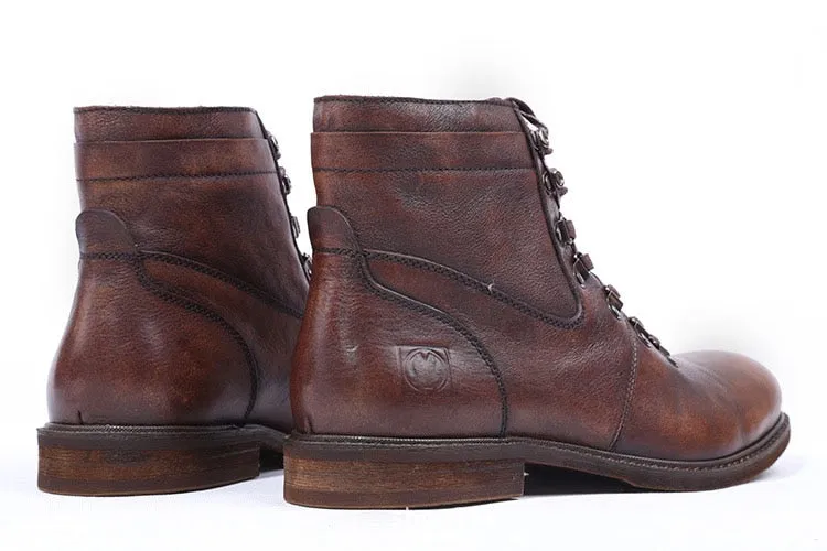 Fashion New Vintage Charm Mens Boots Genuine Leather Handmade  Boot