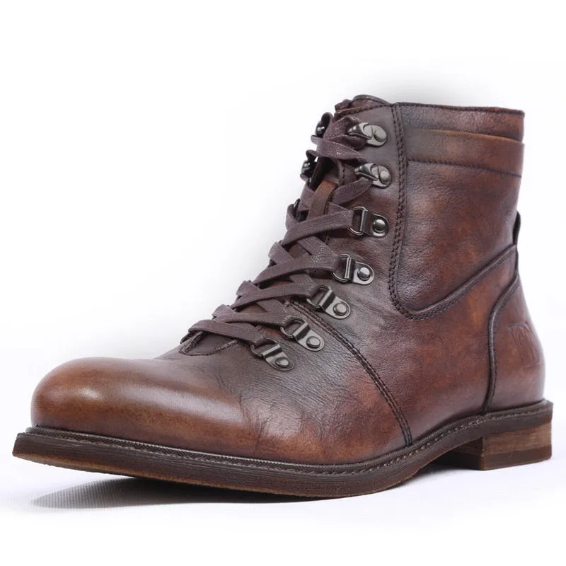 Fashion New Vintage Charm Mens Boots Genuine Leather Handmade  Boot