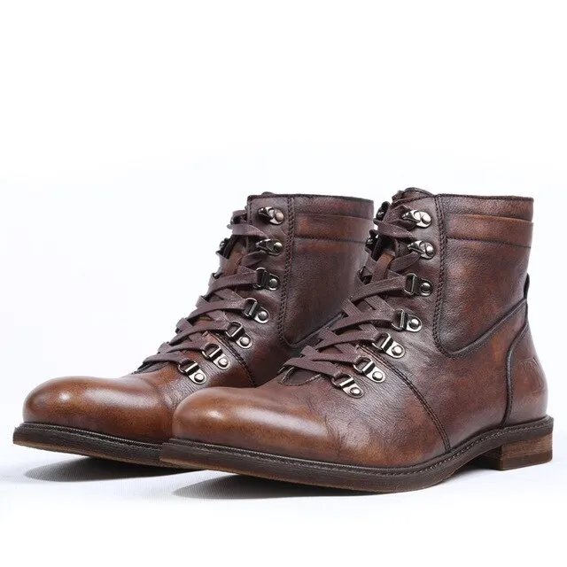 Fashion New Vintage Charm Mens Boots Genuine Leather Handmade  Boot