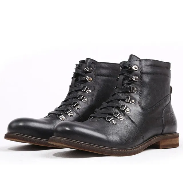 Fashion New Vintage Charm Mens Boots Genuine Leather Handmade  Boot