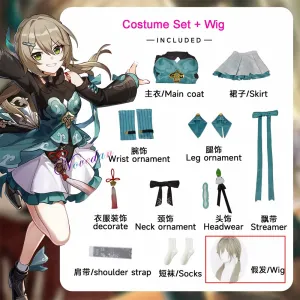 Game Honkai Star Rail Qingque Dress Boots Wig Star Rail Cosplay Female Sexy Uniform Outfit Women Halloween Party Cosplay Costume