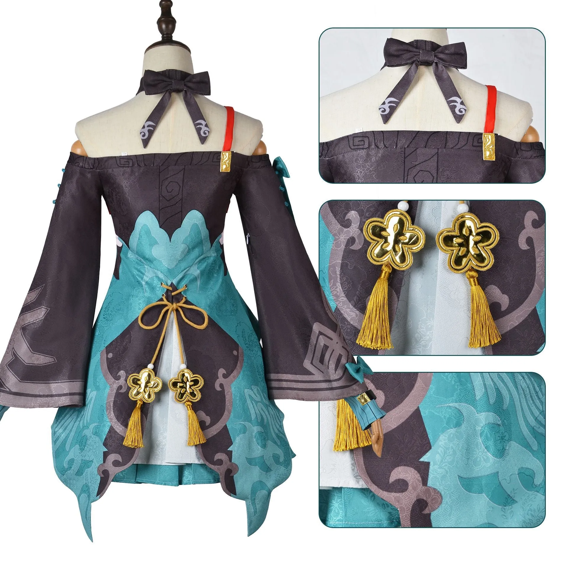 Game Honkai Star Rail Qingque Dress Boots Wig Star Rail Cosplay Female Sexy Uniform Outfit Women Halloween Party Cosplay Costume