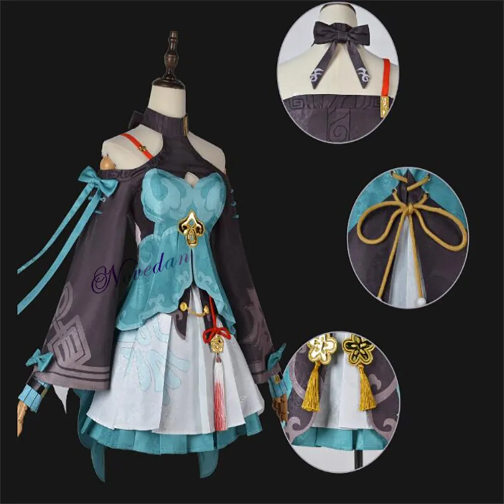 Game Honkai Star Rail Qingque Dress Boots Wig Star Rail Cosplay Female Sexy Uniform Outfit Women Halloween Party Cosplay Costume