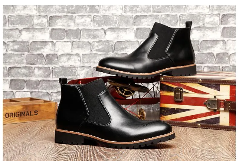 Genuine Leather Fashion Mens Brogue Boots