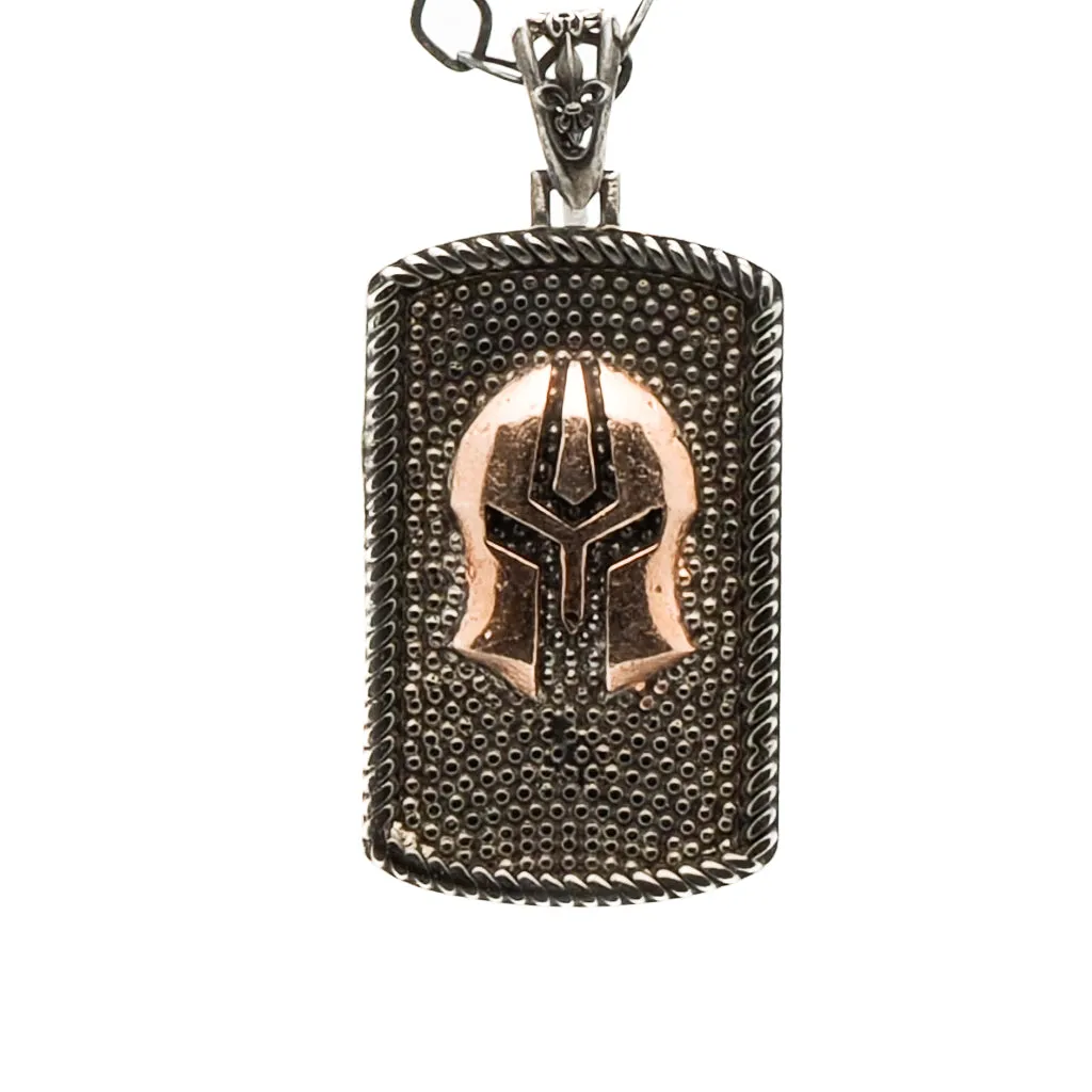 Gladiator Helmet Silver Men Necklace