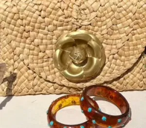 Gold Flower Clutch
