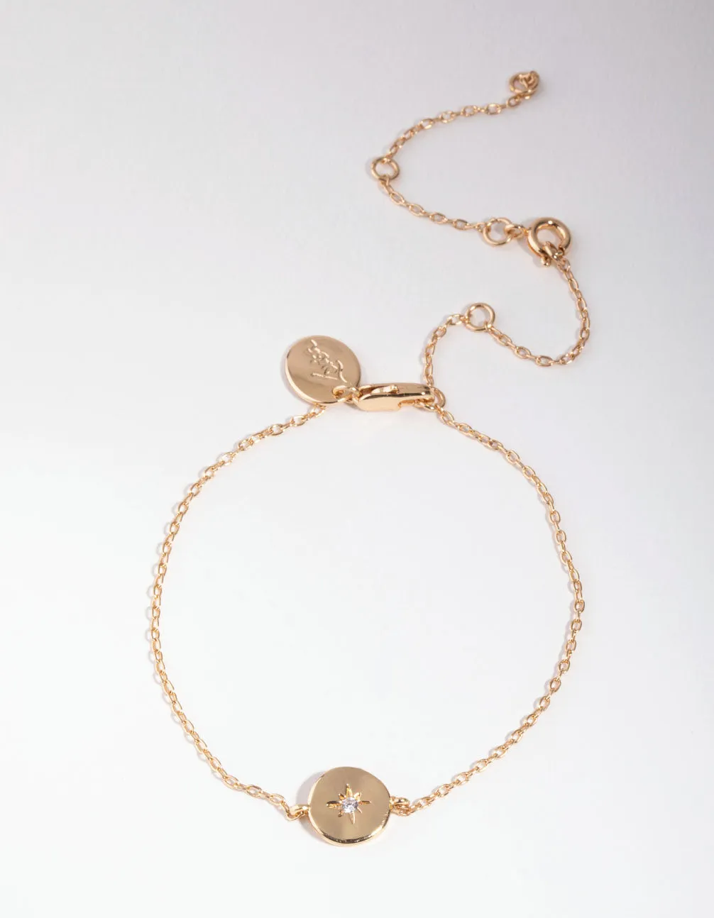 Gold Plated Starburst Disc Bracelet
