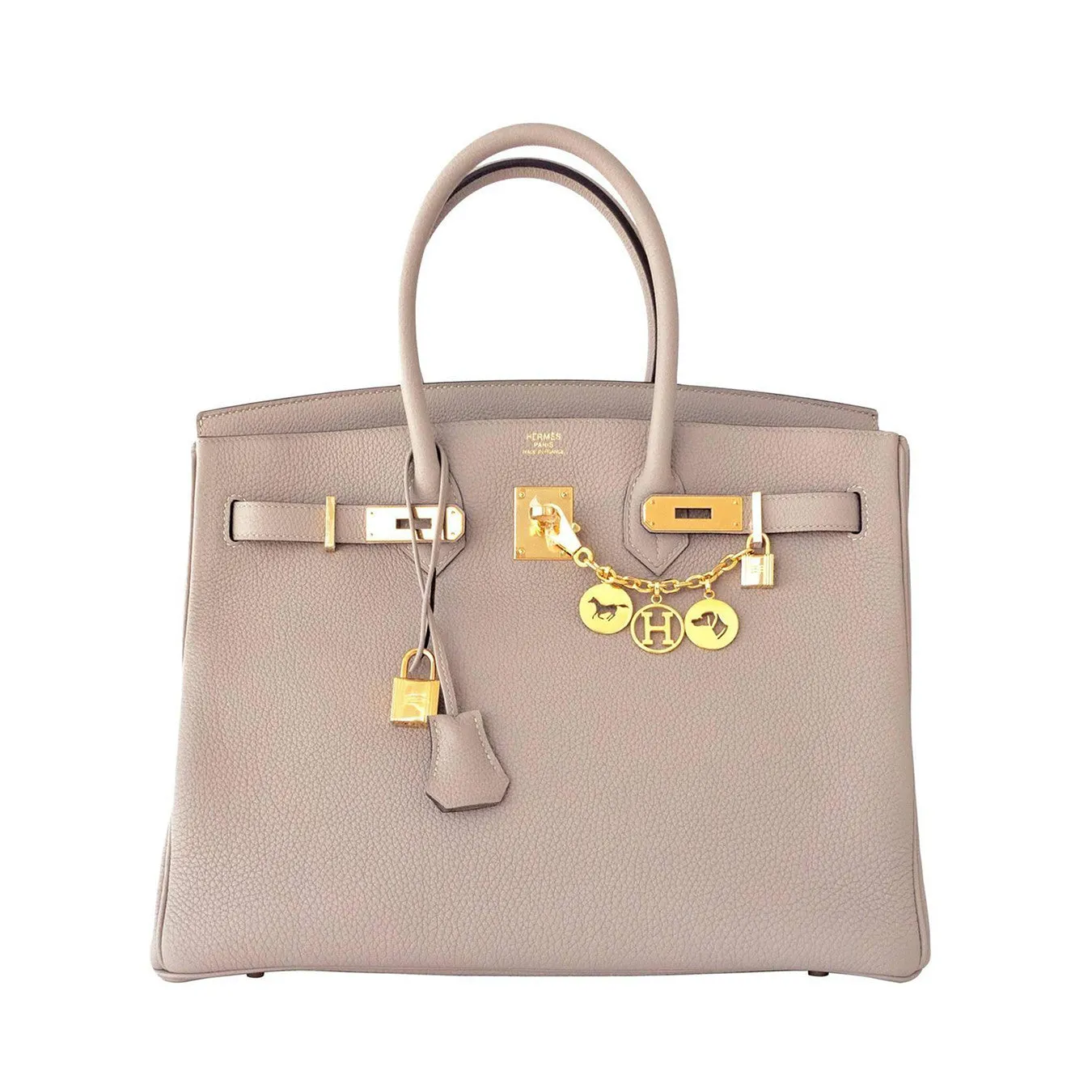 Hermes Gris Tourterelle 35cm Dove Grey Togo Birkin Gold Bag Chic