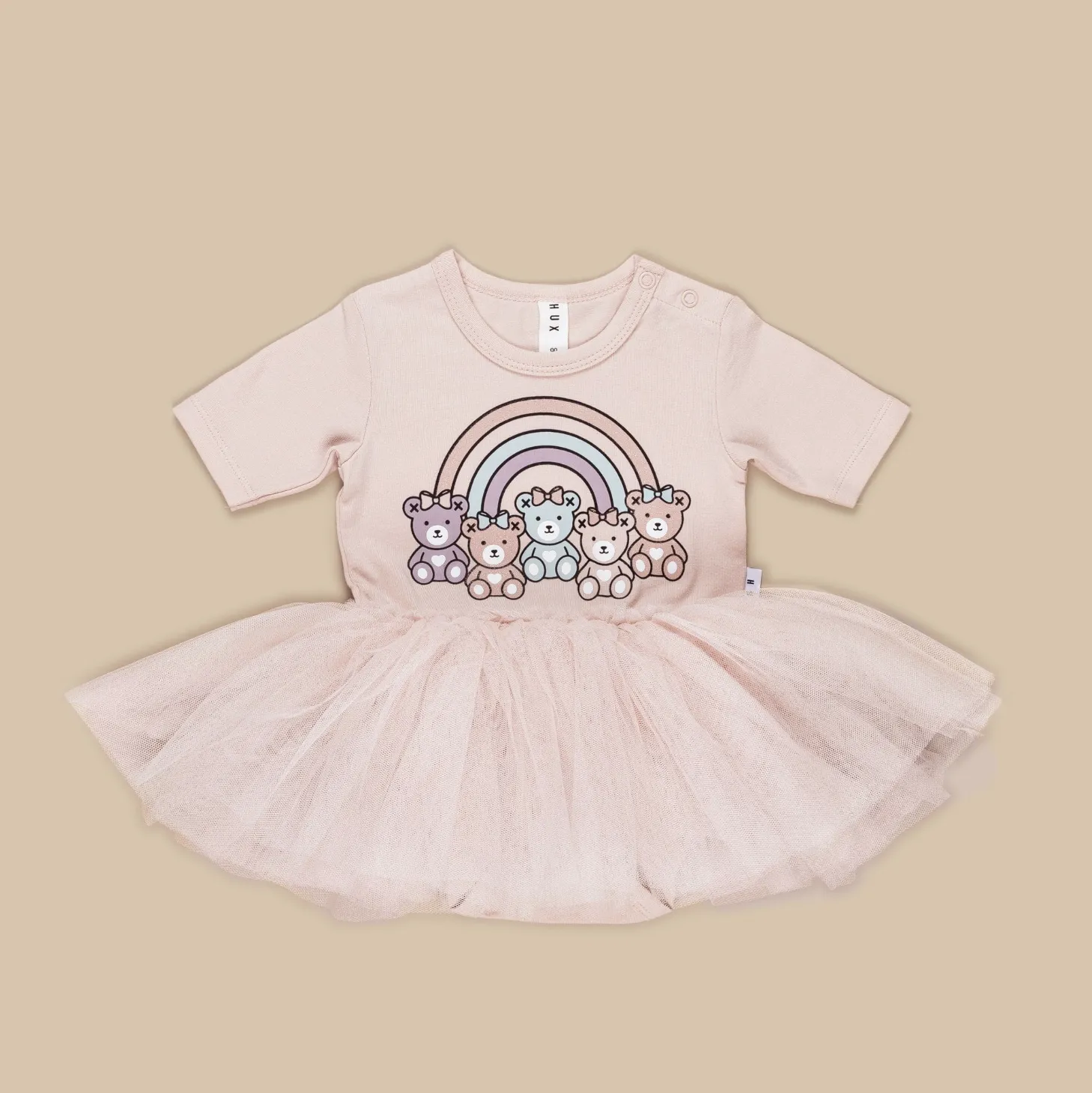 Hux - Rainbow Bears Ballet Onesie - Rose