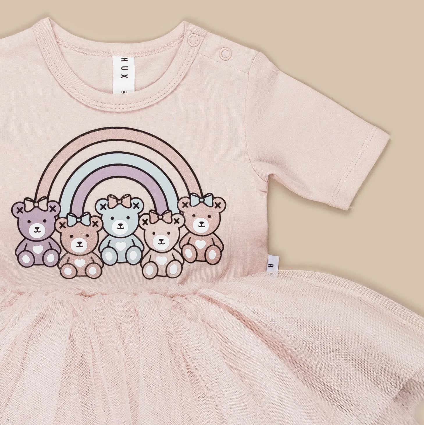 Hux - Rainbow Bears Ballet Onesie - Rose