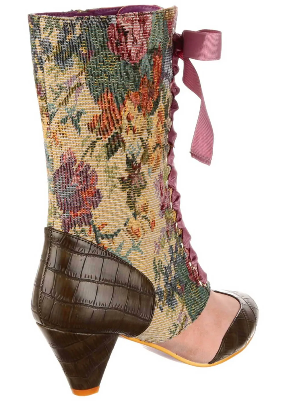 Irregular Choice Bed of Roses Lost Lover 40's Boots Green