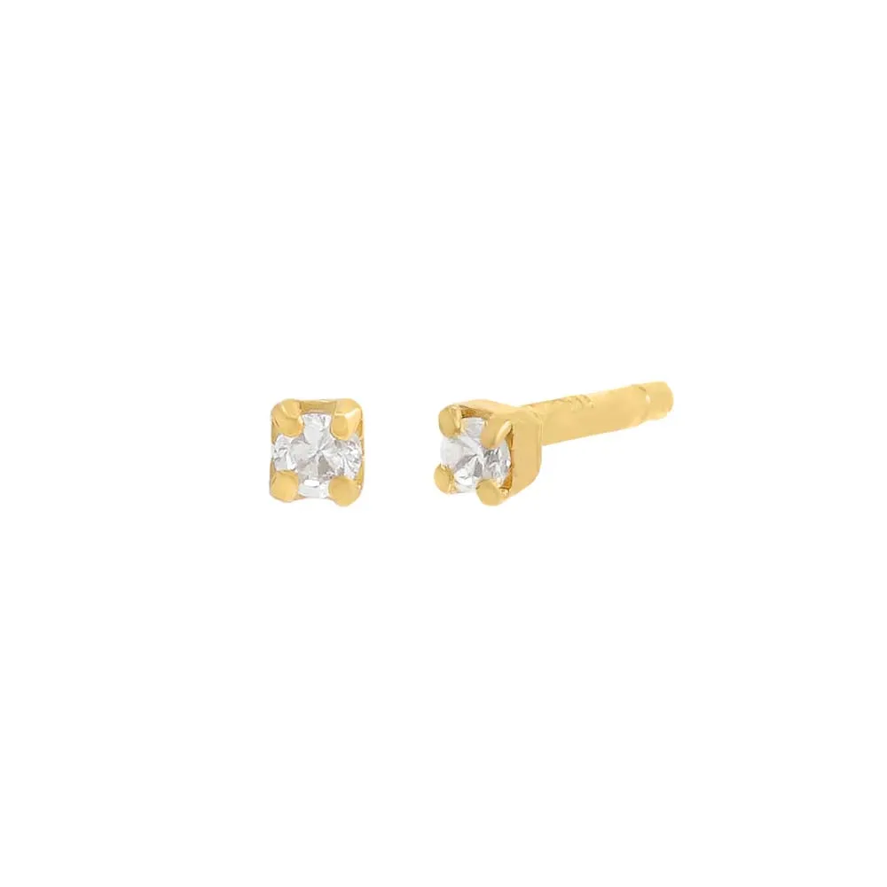 Itty Bitty Solitaire CZ Stud Earring