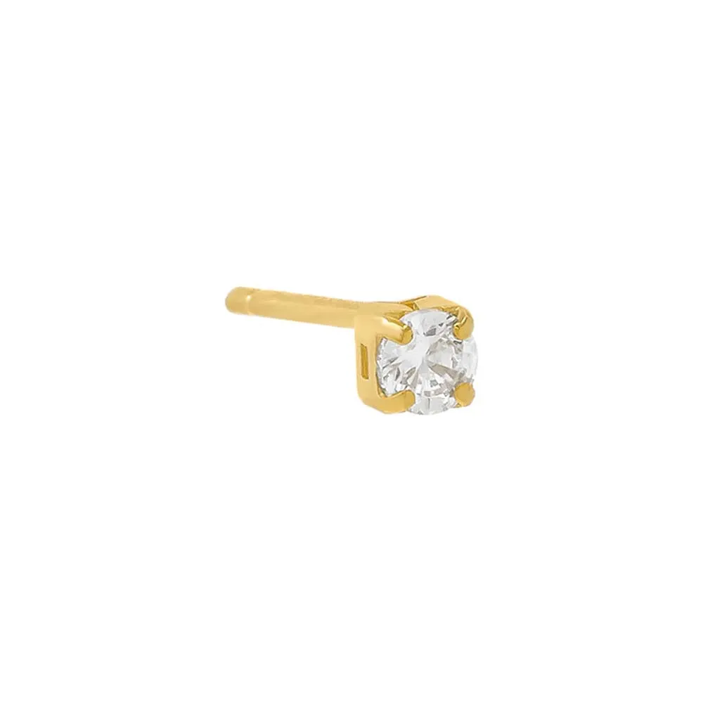 Itty Bitty Solitaire CZ Stud Earring