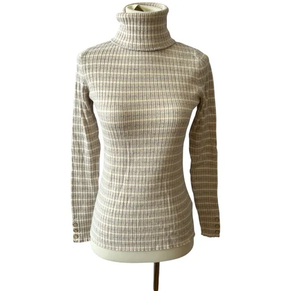 J MCLAUGHLIN ARLETTE TURTLENECK SWEATER S CLASSIC MODAL ELEVATED BASIC O…
