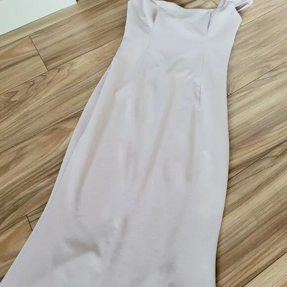 Katie May Georgia Crepe Cap Sleeve Knotted Back Gown in Light Ballet Pink Nude