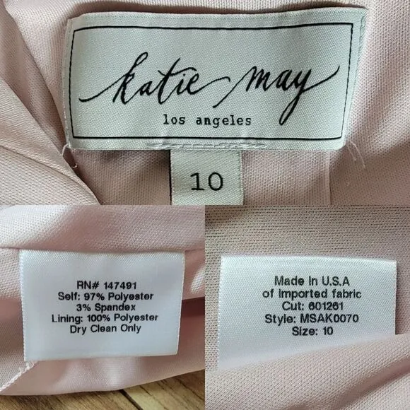 Katie May Georgia Crepe Cap Sleeve Knotted Back Gown in Light Ballet Pink Nude