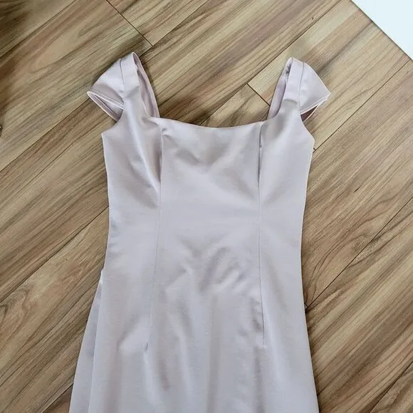 Katie May Georgia Crepe Cap Sleeve Knotted Back Gown in Light Ballet Pink Nude