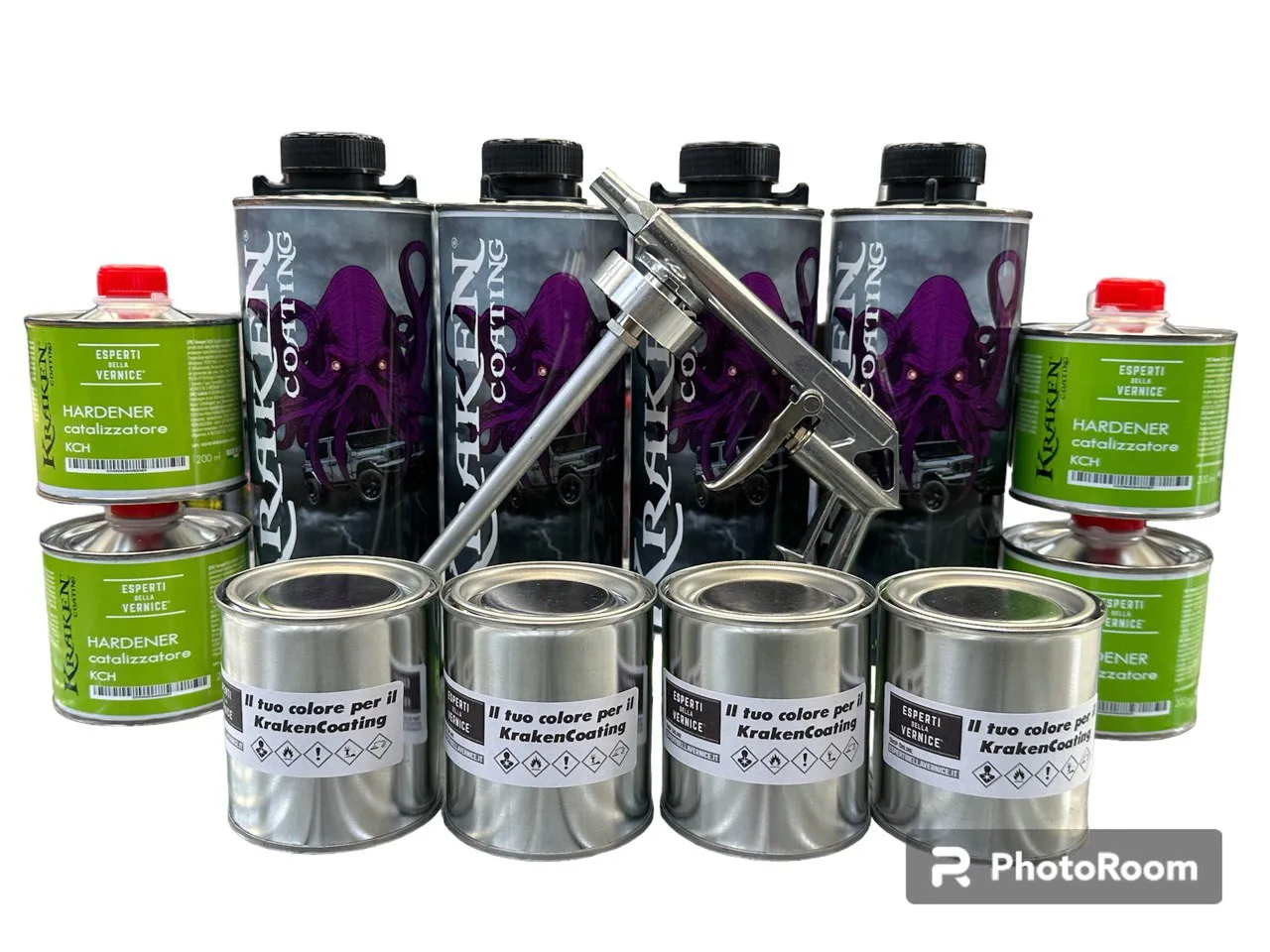 Kit KrakenCoating® BINDER 4L   Catalizzatore   Colore   Pistola base