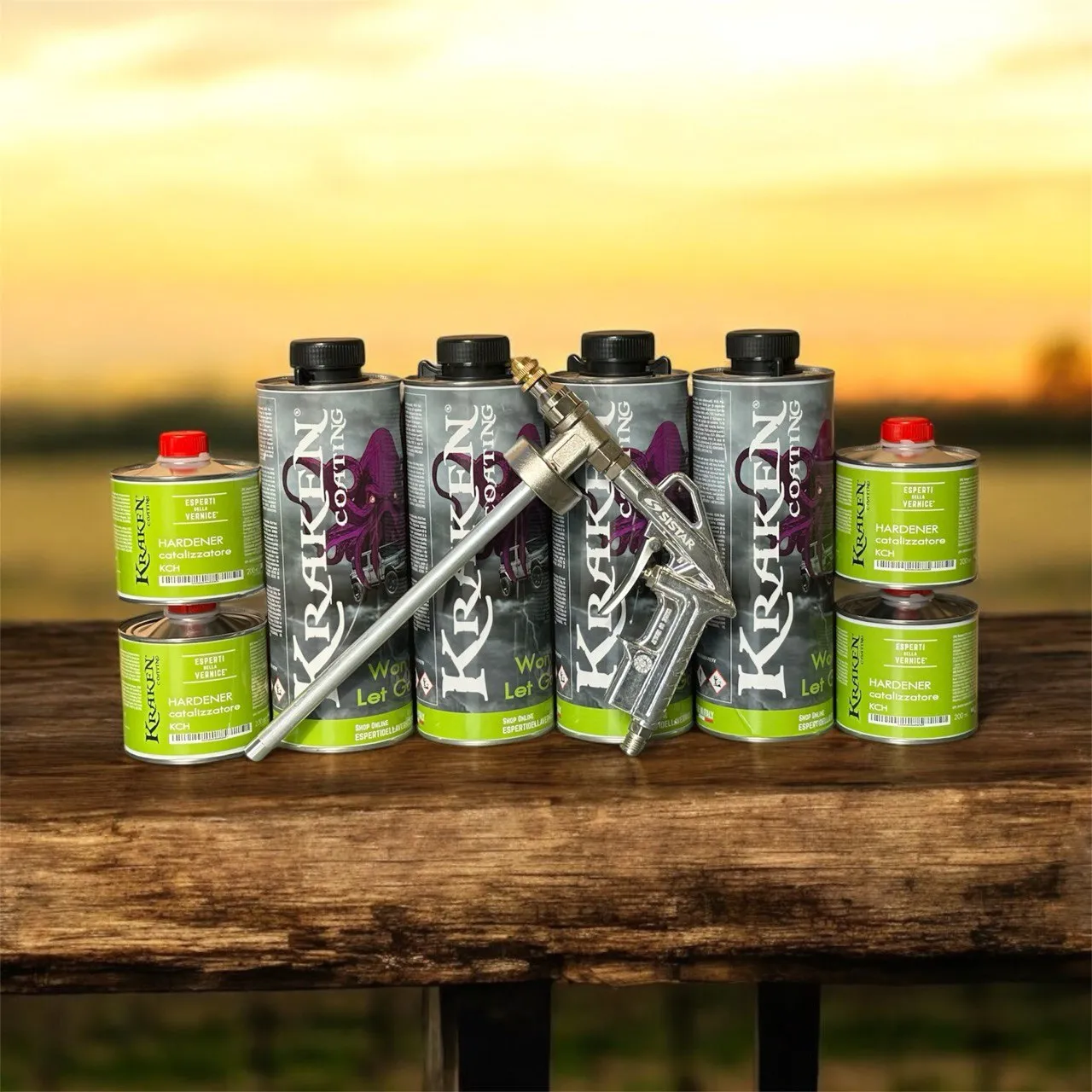 Kit KrakenCoating® BINDER 4L   Catalizzatore    Pistola di Qualità