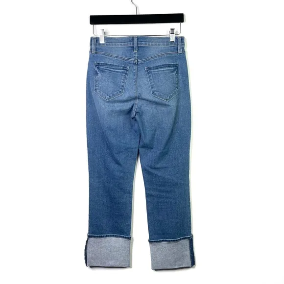 L'Agence Camilla High Rise Cropped Slim Jeans in Dover Wash Pockets Blue Size 25