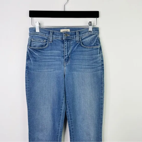 L'Agence Camilla High Rise Cropped Slim Jeans in Dover Wash Pockets Blue Size 25