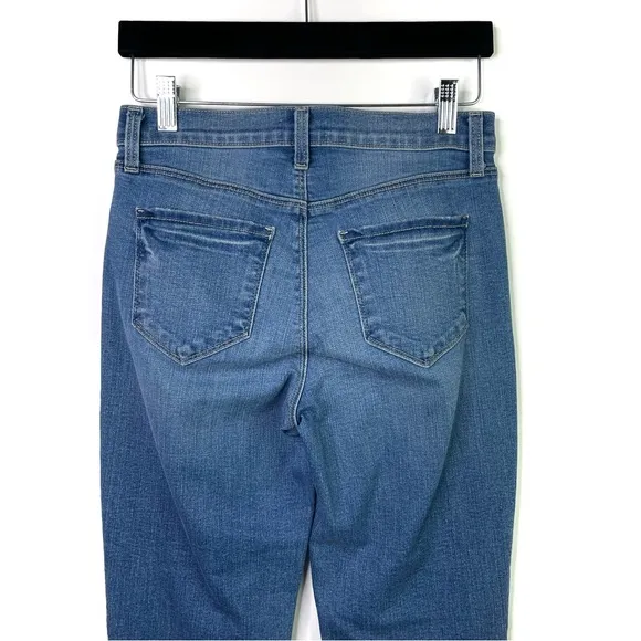 L'Agence Camilla High Rise Cropped Slim Jeans in Dover Wash Pockets Blue Size 25