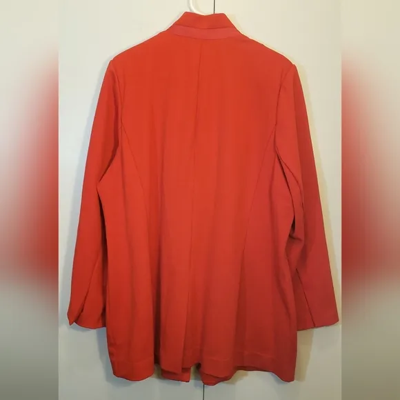 Lane Bryant Women's Plus Size Textured Ponte Longline Red Blazer Jacket size 22