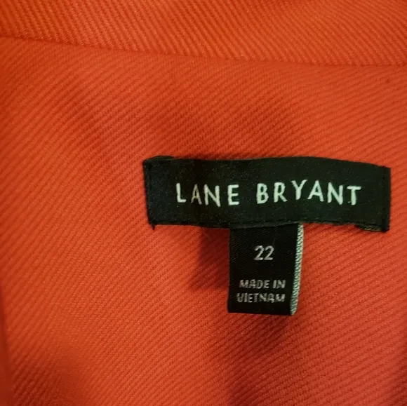 Lane Bryant Women's Plus Size Textured Ponte Longline Red Blazer Jacket size 22