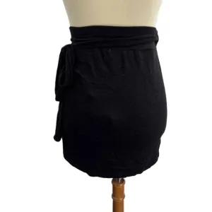 LNA Black Wrap Skirt Knit Tie Waist Womens Mini Skirt Size Large New