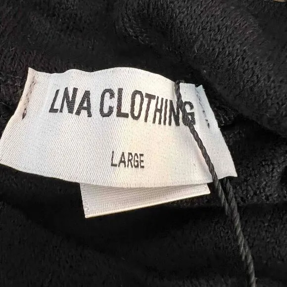 LNA Black Wrap Skirt Knit Tie Waist Womens Mini Skirt Size Large New