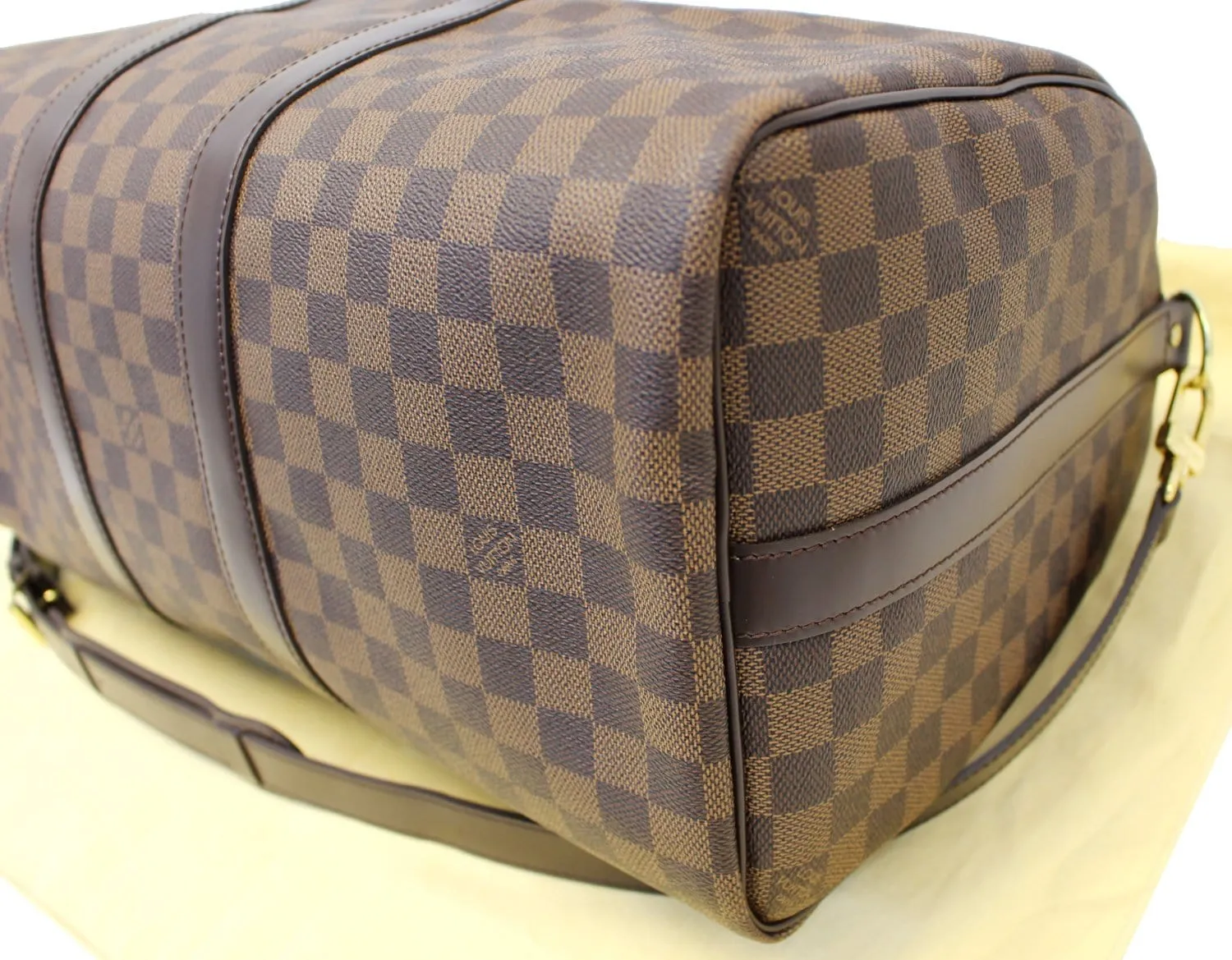 LOUIS VUITTON Keepall 45 Damier Ebene Bandouliere Travel Bag