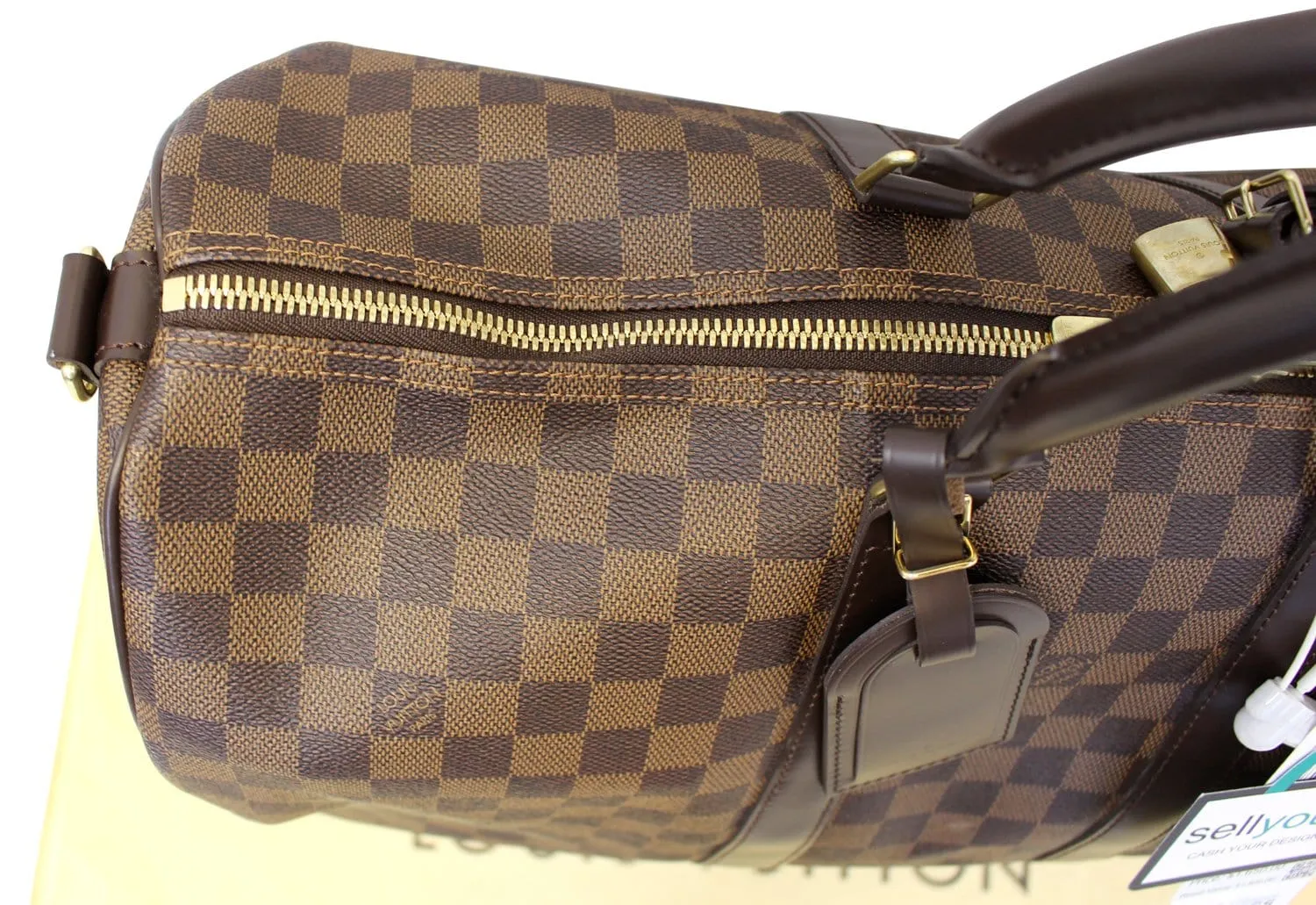 LOUIS VUITTON Keepall 45 Damier Ebene Bandouliere Travel Bag