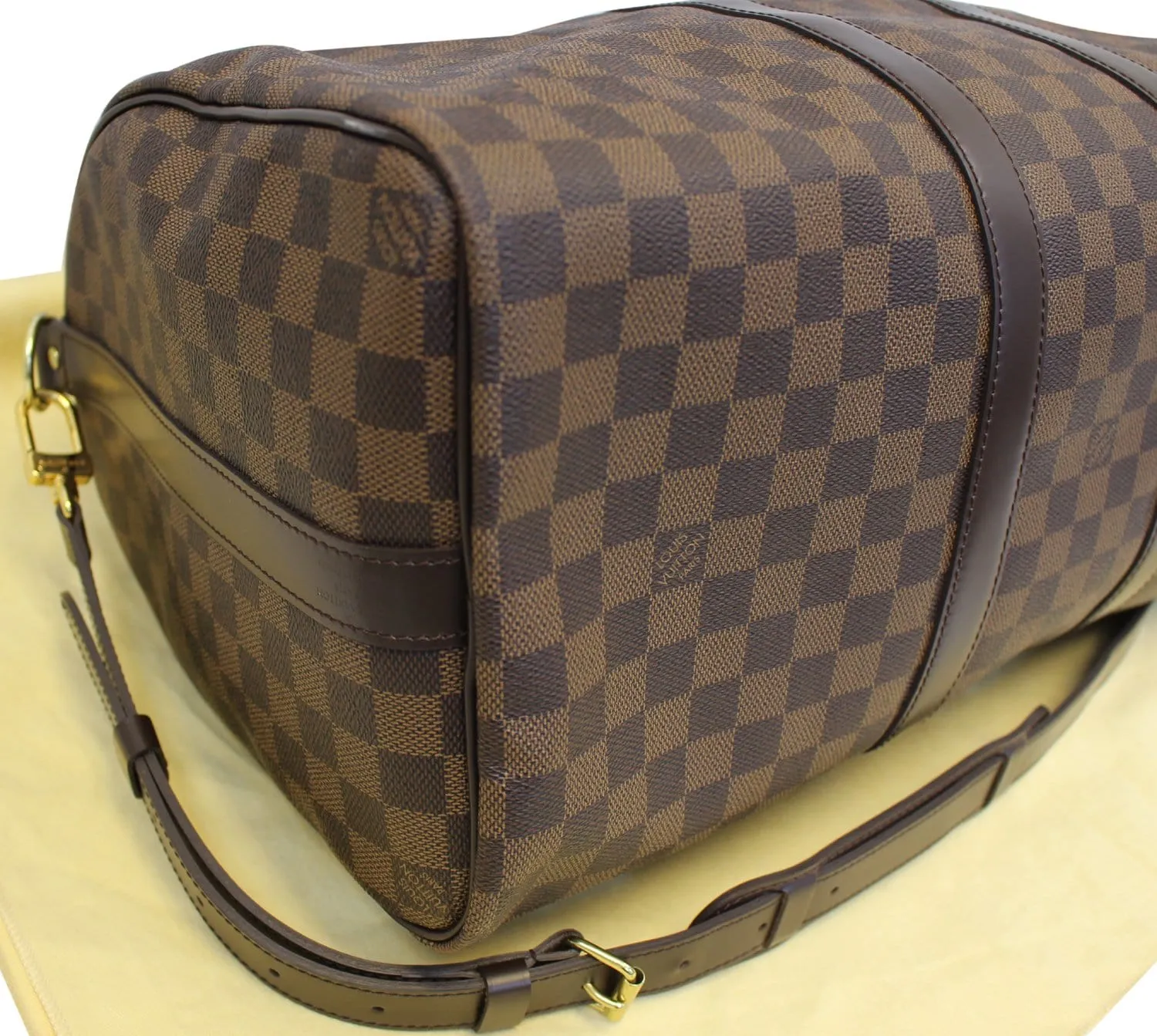 LOUIS VUITTON Keepall 45 Damier Ebene Bandouliere Travel Bag
