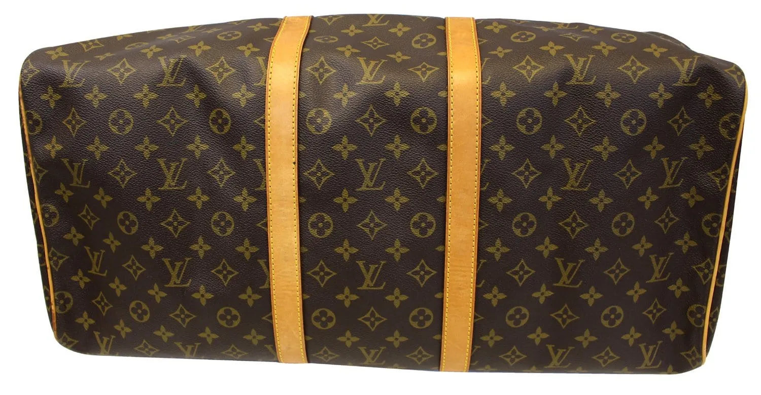 LOUIS VUITTON Monogram Canvas Keepall 55 Boston Bag