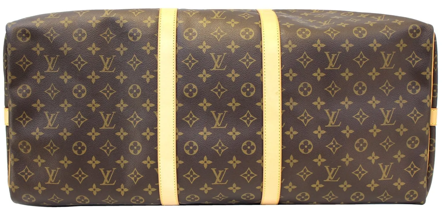 LOUIS VUITTON Monogram Canvas Keepall 60 Bandouliere Travel Bag