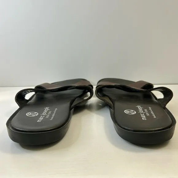 Marc Joseph Boone Ave Criss Cross Leather Strap Brown Men’s Sandal Sz 10.5