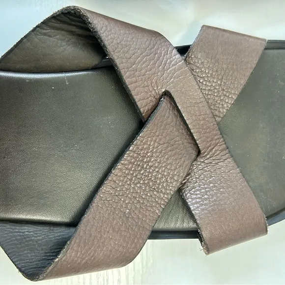 Marc Joseph Boone Ave Criss Cross Leather Strap Brown Men’s Sandal Sz 10.5