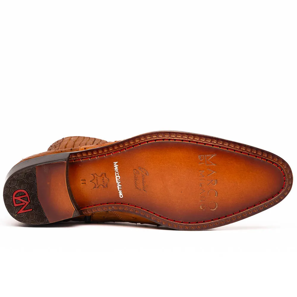 Marco Di Milano Giorgio Brandy Ostrich Quill Dress Boots