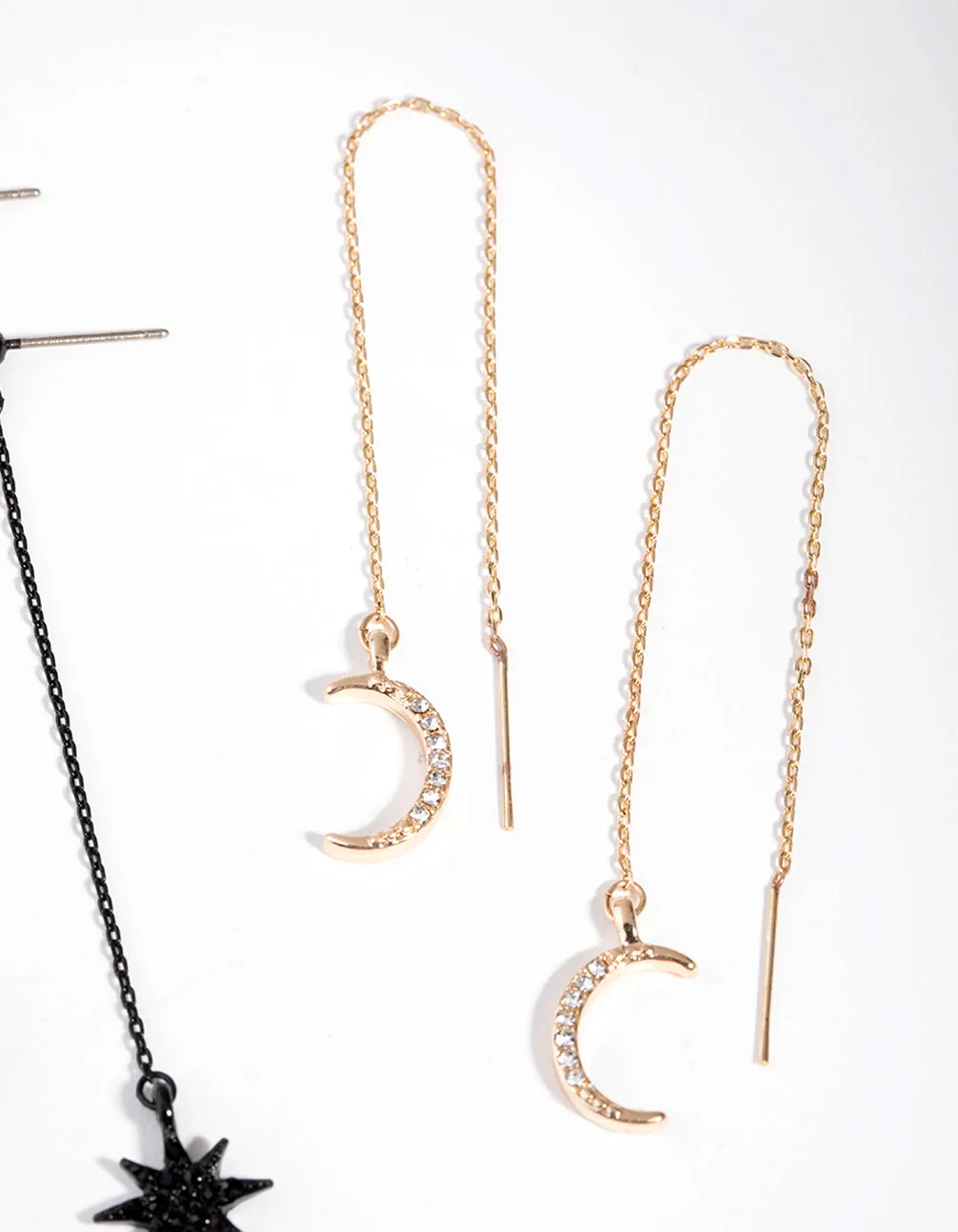 Matte Diamante Star & Moon Pack Earring