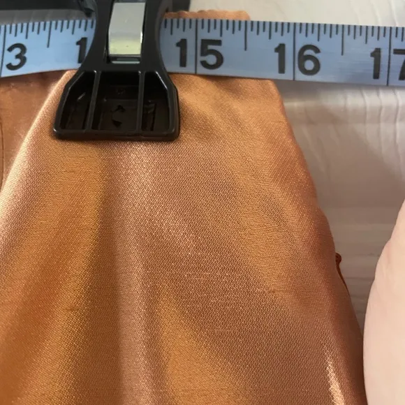 Max Mara Silk Long Orange Skirt Side Zipper Sz 14 Made in Italy